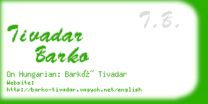 tivadar barko business card